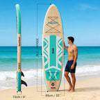 SeaVibeX Inflatable Stand Up Paddle Board, 11.5ft x 35" x 6" Wide Stable SUP Board with Non-Slip Deck, Complete Accessories Pack for All Skill Levels - Ideal for Cruising, Yoga & Water Adventures